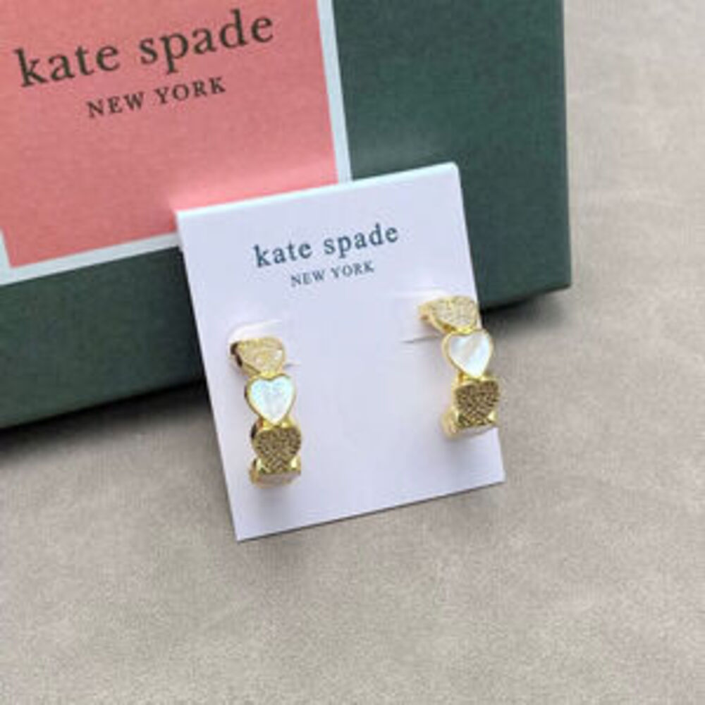kate spade Shell Heart Patchwork Design Earrings